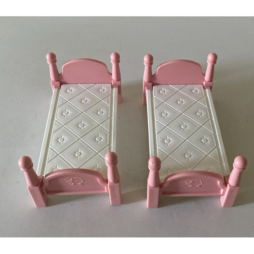 Vintage Little Tikes Dollhouse Beds Grand Mansion Furniture Bunk Twin Pink